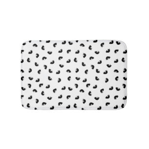 Tapis De Bain Motif de chat MIGNON Noir et Blanc