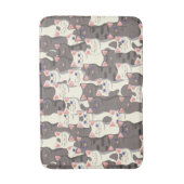 Tapis De Bain Motif de chats blancs et gris (Devant (Vertical))