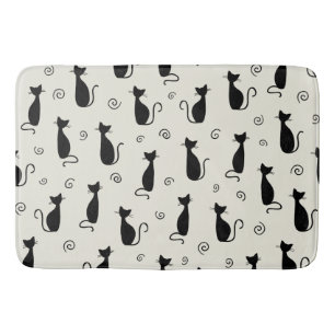 Tapis De Bain Motif De Chats, Chats Mignons, Chats Noirs, Chaton