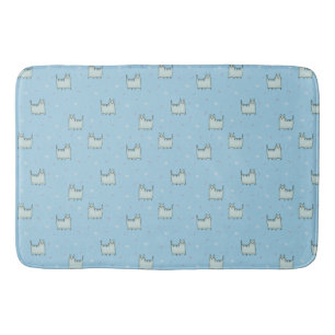 Tapis De Bain Motif de chats Whimsical Bleu Poudre