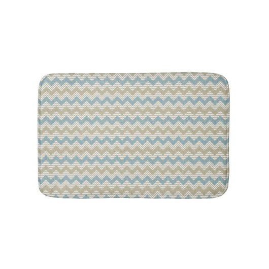 Tapis De Bain Motif de Chevron sur la texture de toile (Devant)