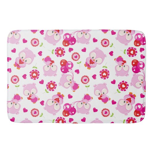 Tapis De Bain Motif De Chouettes, Chouettes Mignonnes, Chouettes (Devant)