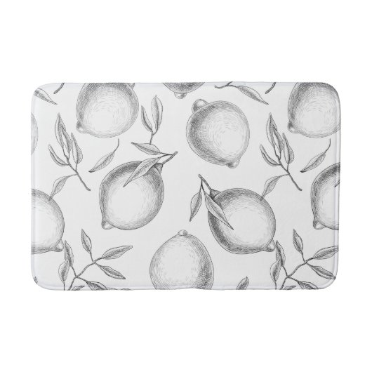 Tapis De Bain Motif de citron dessiné à la main (Devant)
