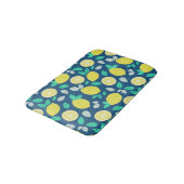 Tapis De Bain Motif de citron d'été en bleu marine (Angle)