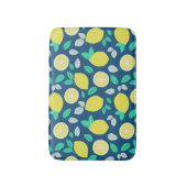 Tapis De Bain Motif de citron d'été en bleu marine (Devant (Vertical))