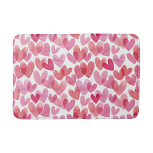 Tapis De Bain Motif de coeur aquarelle