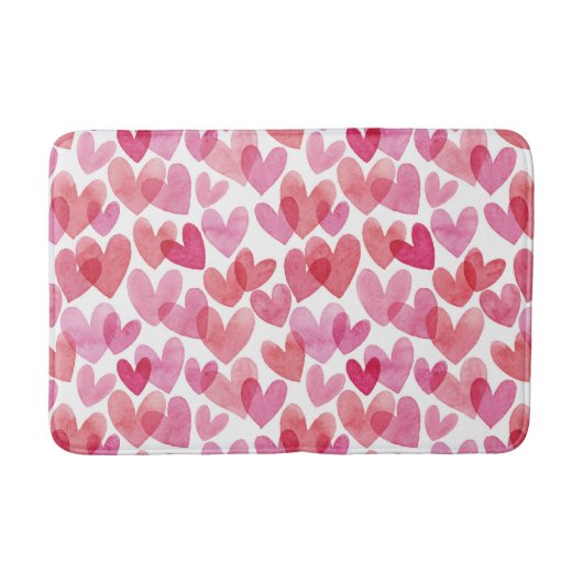 Tapis De Bain Motif de coeur aquarelle (Devant)