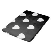 Tapis De Bain Motif de coeur noir et blanc (Angle)