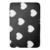Tapis De Bain Motif de coeur noir et blanc (devant Vertical)