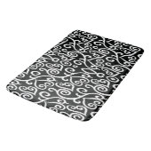 Tapis De Bain Motif de coeur noir et blanc (Angle)