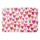 Tapis De Bain Motif de coeur Rouge rose moderne (Devant)