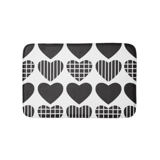 Tapis De Bain Motif de coeurs noirs mignons (Devant)