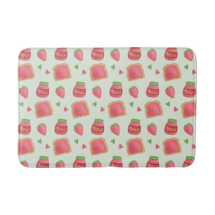 Tapis De Bain Motif de confiture de toast et fraise sucrée