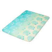 Tapis De Bain Motif de coquillages bleu et jaune (Angle)