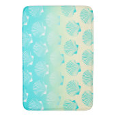 Tapis De Bain Motif de coquillages bleu et jaune (devant Vertical)