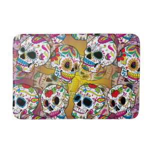 Tapis De Bain Motif de crânes de sucre