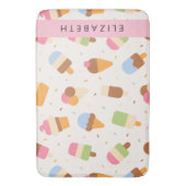 Tapis De Bain Motif de crème glacée, cône de crème glacée, Votre (devant Vertical)