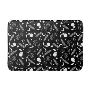 Tapis De Bain Motif de croix de crâne noir gothique