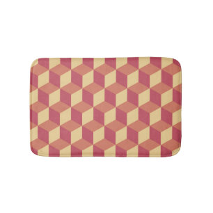 Tapis De Bain Motif de Cube rouge orange Abstrait