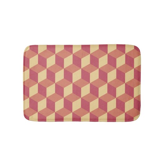 Tapis De Bain Motif de Cube rouge orange Abstrait (Devant)