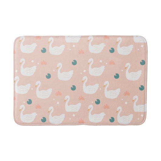 Tapis De Bain Motif de cygne doux Pastel rose (Devant)