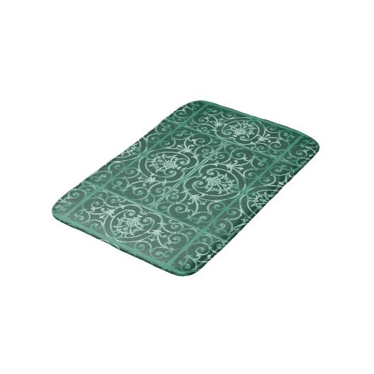 Tapis De Bain Motif de défilement vert Sage (Angle)