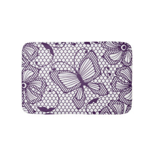 Tapis De Bain Motif de dentelle avec des papillons