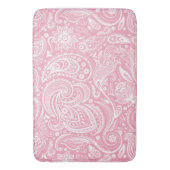 Tapis De Bain Motif de dentelle blanc et rose (devant Vertical)