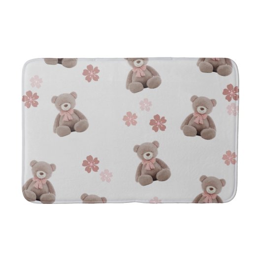 Tapis De Bain Motif de dessin animé rose ours (Devant)