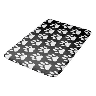 Tapis De Bain Motif de dessin Empreinte de patte blanc