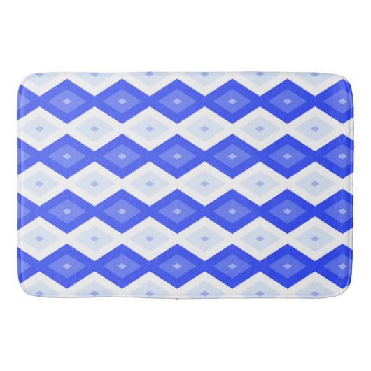 Tapis De Bain Motif de diamant bleu royal (Devant)