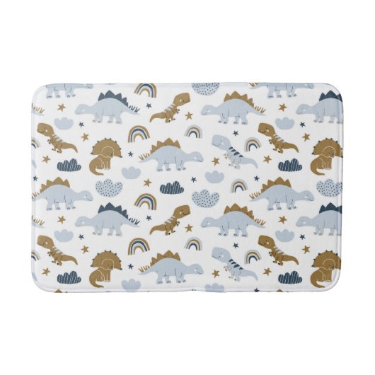 Tapis De Bain Motif de dinosaure arc-en-ciel mignon (Devant)