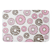 Tapis De Bain Motif De Donuts, Donuts Roses, Donuts Blancs (Devant)