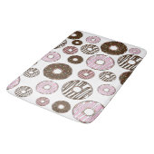 Tapis De Bain Motif De Donuts, Donuts Roses, Donuts Brown (Angle)