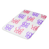 Tapis De Bain Motif de doodle de papillon rose violet ajouter le (Angle)