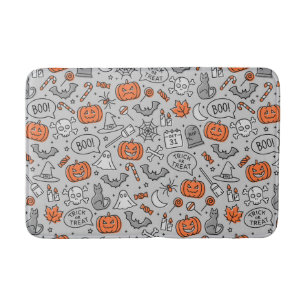 Tapis De Bain Motif de doodle pour les enfants mignons Halloween