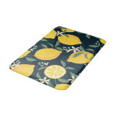 Tapis De Bain Motif de feuille jaune citron (Angle)