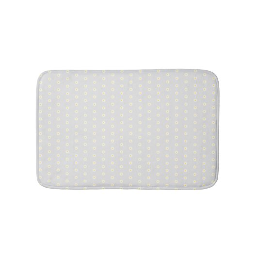 Tapis De Bain Motif de fleur marguerite blanc gris pâle (Devant)