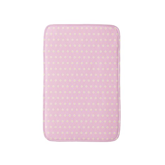Tapis De Bain Motif de fleur marguerite blanche rose pâle (Devant (Vertical))