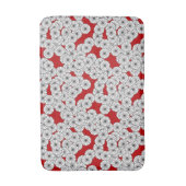 Tapis De Bain Motif de fleurs Art Déco - blanc sur rouge (Devant (Vertical))