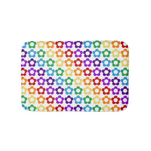 Tapis De Bain Motif de fleurs hippie arc-en-ciel (Devant)