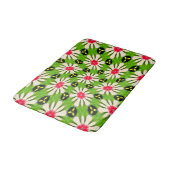 Tapis De Bain Motif de fleurs rose et blanche (Angle)