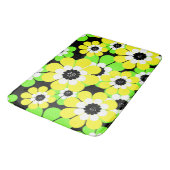Tapis De Bain Motif de fleurs vert jaune (Angle)