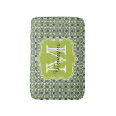 Tapis De Bain Motif de fleurs vertes de monogramme (Devant (Vertical))