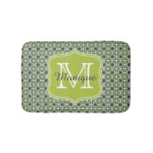 Tapis De Bain Motif de fleurs vertes Monogrammes (Devant)