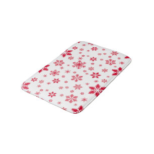 Tapis De Bain Motif de flocon de neige, Flammes de neige rouges,