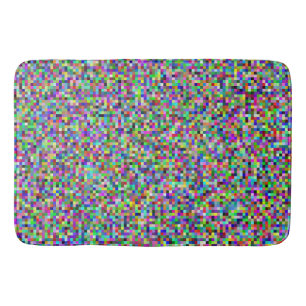 Tapis De Bain Motif de fond de carrés de pixels colorés