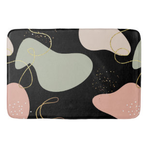 Tapis De Bain Motif de formes organiques géométriques Boho Abstr