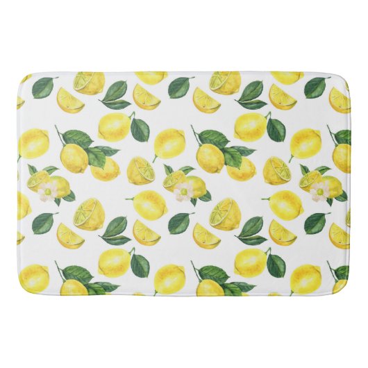 Tapis De Bain Motif de fruits aux citrons jaunes (Devant)