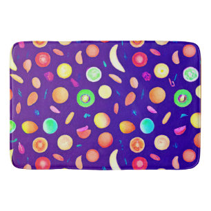 Tapis De Bain Motif de fruits tropicaux en néon coloré